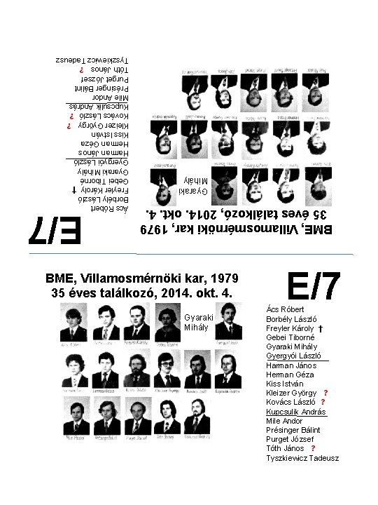 Gyaraki Mihály BME, Villamosmérnöki kar, 1979 35 éves találkozó, 2014. okt. 4. Ács Róbert Gyaraki Mihály BME, Villamosmérnöki kar, 1979 35 éves találkozó, 2014. okt. 4. Ács Róbert