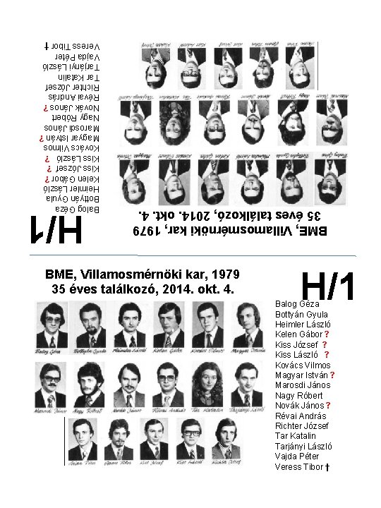 BME, Villamosmérnöki kar, 1979 35 éves találkozó, 2014. okt. 4. Balog Géza Bottyán Gyula BME, Villamosmérnöki kar, 1979 35 éves találkozó, 2014. okt. 4. Balog Géza Bottyán Gyula