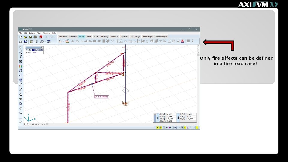 Only fire effects can be defined in a fire load case! 