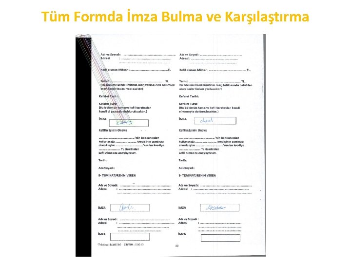 Tüm Formda İmza Bulma ve Karşılaştırma 