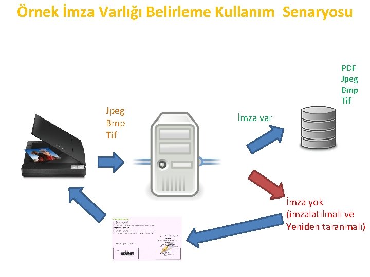 Örnek İmza Varlığı Belirleme Kullanım Senaryosu Jpeg Bmp Tif PDF Jpeg Bmp Tif İmza