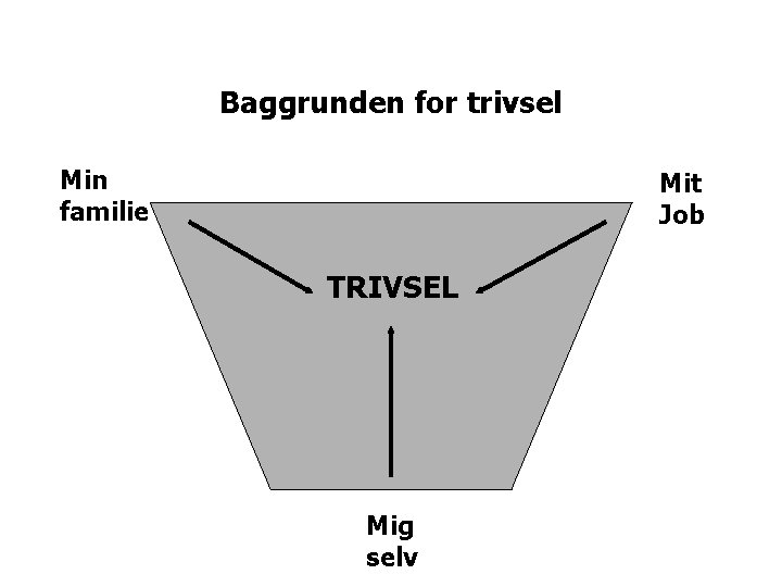 Baggrunden for trivsel Min familie Mit Job TRIVSEL Mig selv 