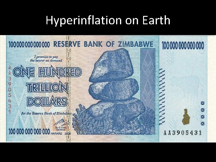 Hyperinflation on Earth 