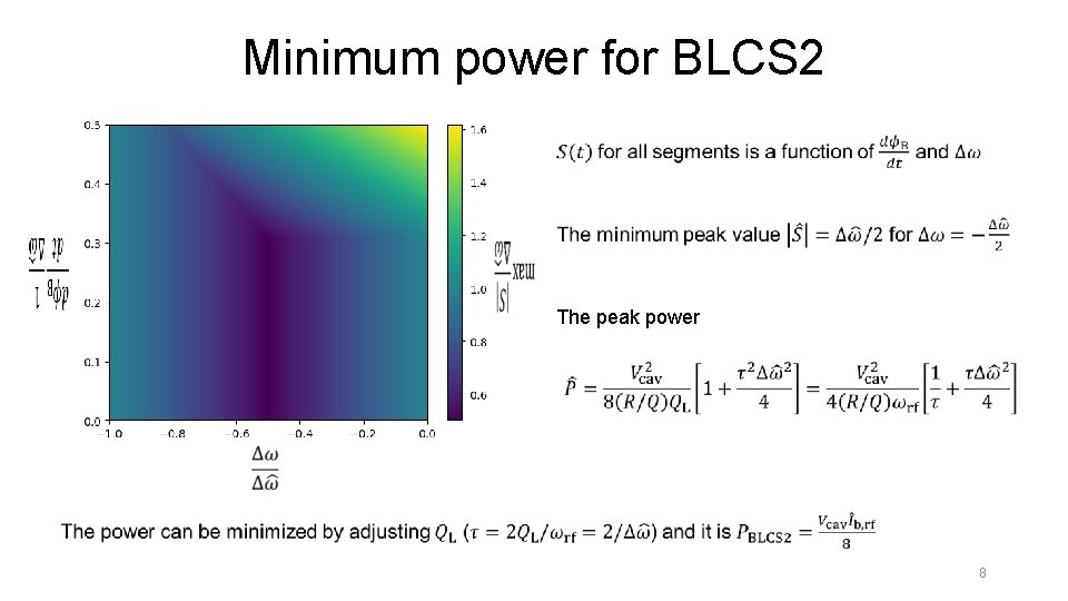 Minimum power for BLCS 2 The peak power 8 
