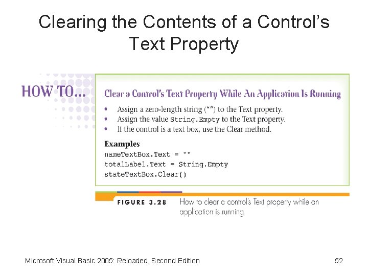 Clearing the Contents of a Control’s Text Property Microsoft Visual Basic 2005: Reloaded, Second