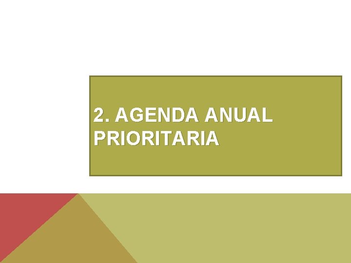 2. AGENDA ANUAL PRIORITARIA 