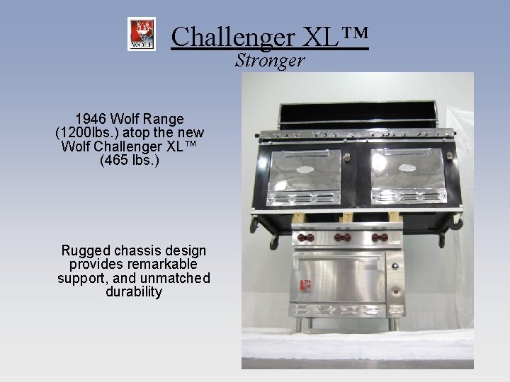 Challenger XL™ Stronger 1946 Wolf Range (1200 lbs. ) atop the new Wolf Challenger