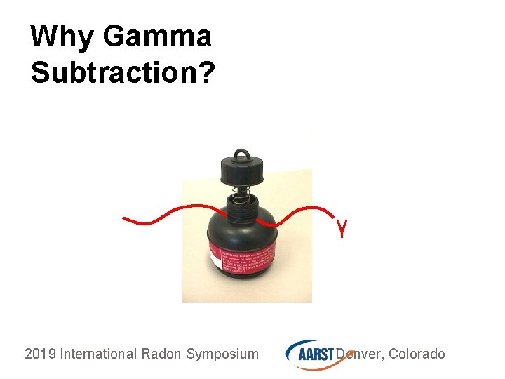 Why Gamma Subtraction? γ 2019 International Radon Symposium Denver, Colorado 