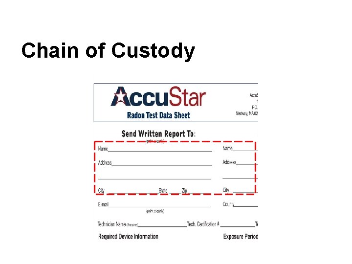 Chain of Custody 
