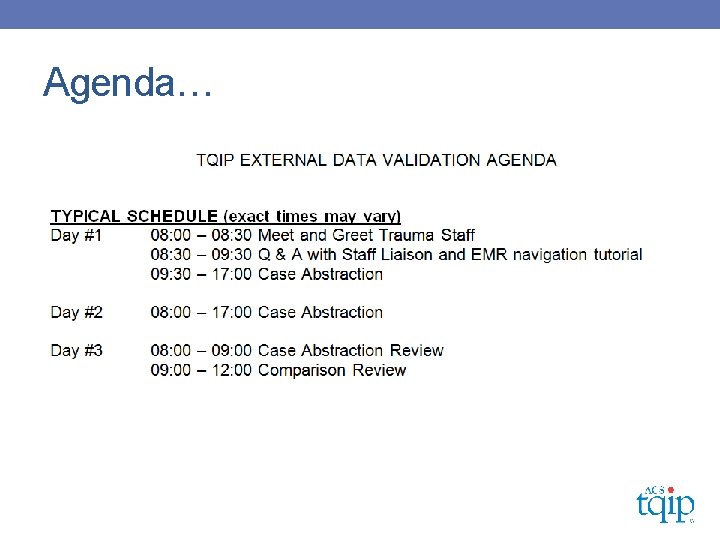 Agenda… 