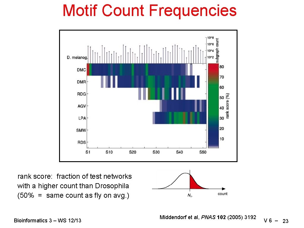 Motif Count Frequencies rank score: fraction of test networks with a higher count than