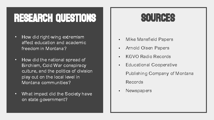 Sources Research Questions • • • How did right-wing extremism affect education and academic Sources Research Questions • • • How did right-wing extremism affect education and academic
