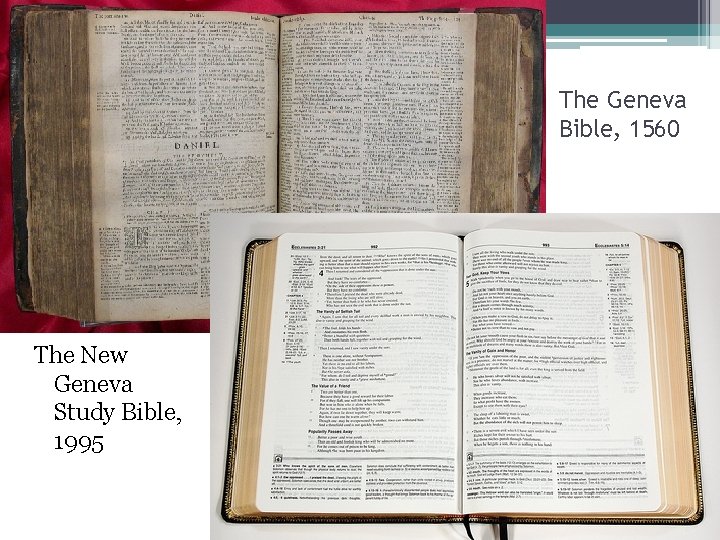 The Geneva Bible, 1560 The New Geneva Study Bible, 1995 