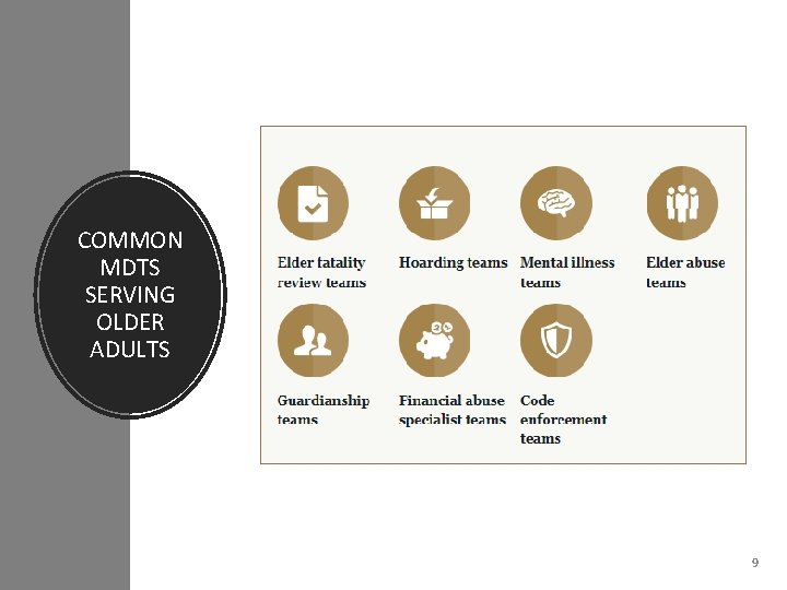 COMMON MDTS SERVING OLDER ADULTS MDT TAC 9 