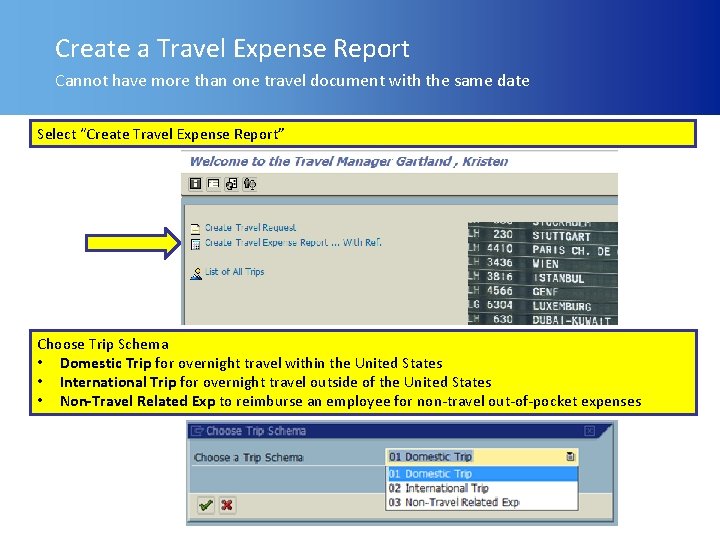 Create a Travel Expense Report Cannot have more than one travel document with the