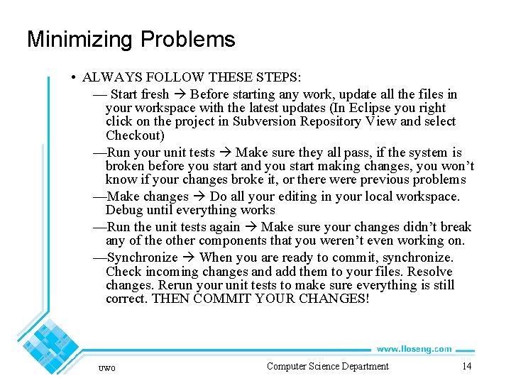 Minimizing Problems • ALWAYS FOLLOW THESE STEPS: — Start fresh Before starting any work,