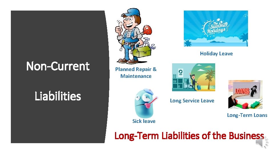 Holiday Leave Non-Current Planned Repair & Maintenance Liabilities Long Service Leave Sick leave Long-Term