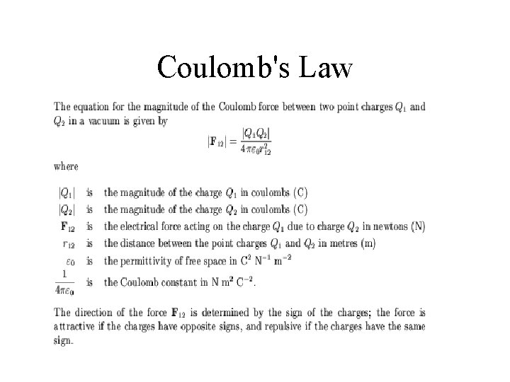 Coulomb's Law 