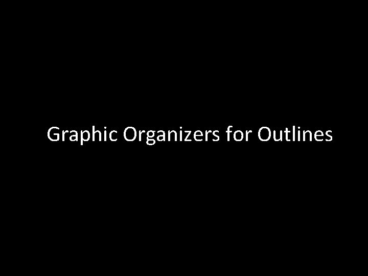 Graphic Organizers for Outlines 