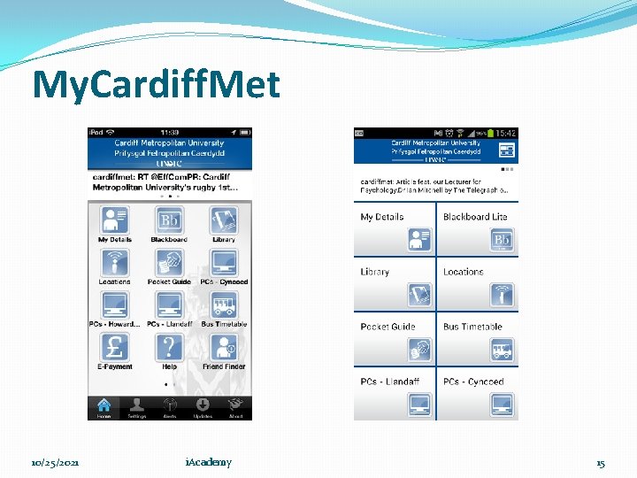My. Cardiff. Met 10/25/2021 i. Academy 15 