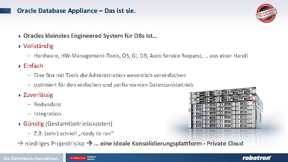 Oracle Database Appliance – Das ist sie. 4 Oracles kleinstes Engineered System für DBs