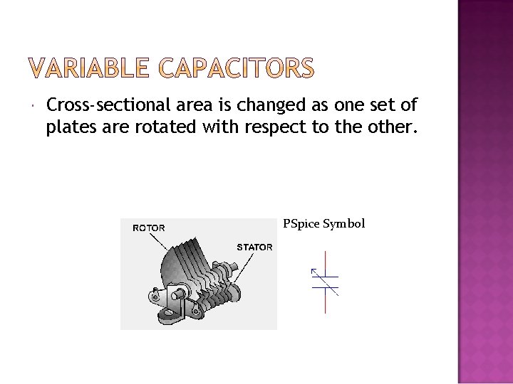  Cross-sectional area is changed as one set of plates are rotated with respect
