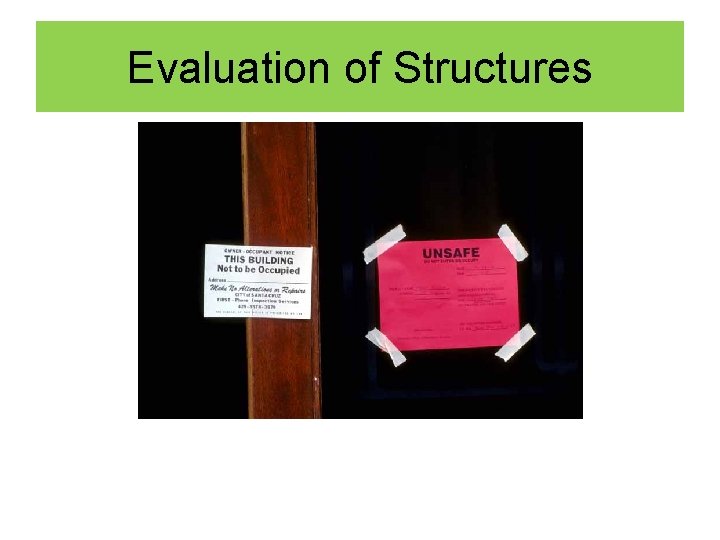 Evaluation of Structures 