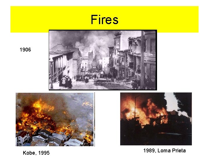 Fires 1906 Kobe, 1995 1989, Loma Prieta 