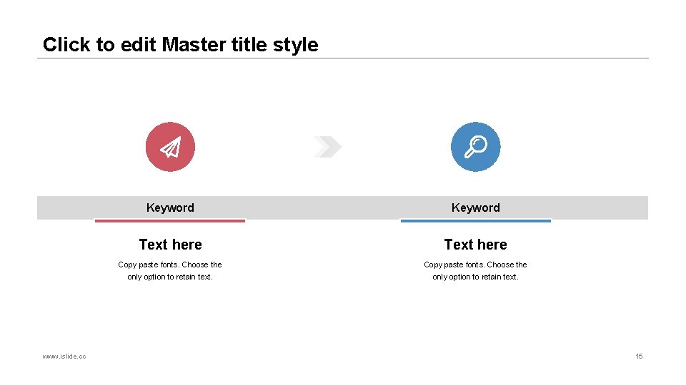 Click to edit Master title style www. islide. cc Keyword Text here Copy paste