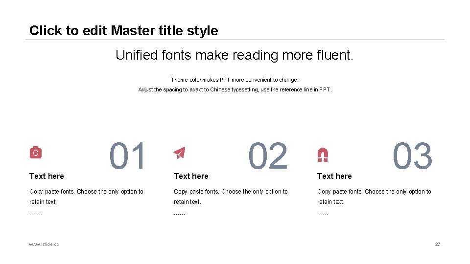 Click to edit Master title style Unified fonts make reading more fluent. Theme color