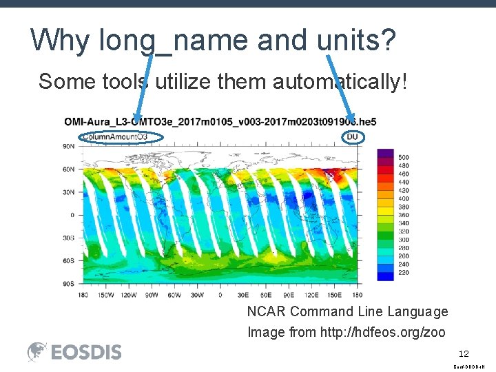Why long_name and units? Some tools utilize them automatically! NCAR Command Line Language Image