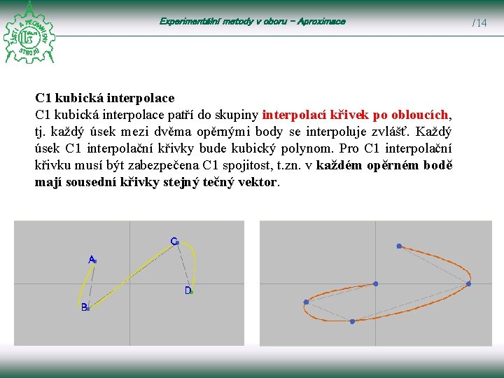 Experimentální metody v oboru – Aproximace C 1 kubická interpolace patří do skupiny interpolací