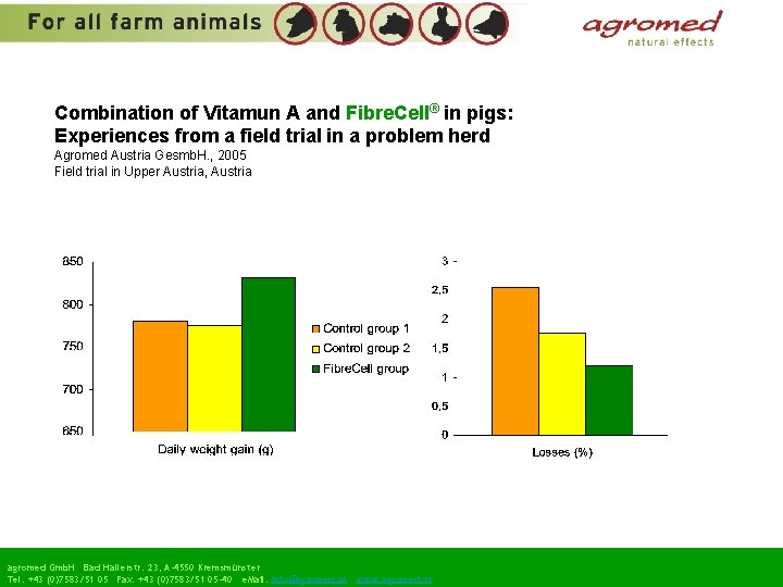 Combination of Vitamun A and Fibre. Cell® in pigs: Experiences from a field trial