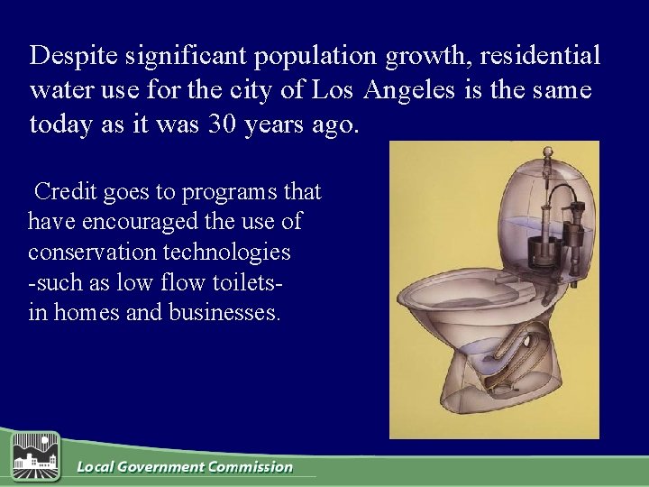 Despite significant population growth, residential water use for the city of Los Angeles is