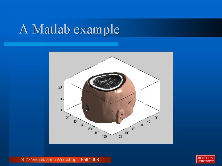 A Matlab example SCV Visualization Workshop – Fall 2008 