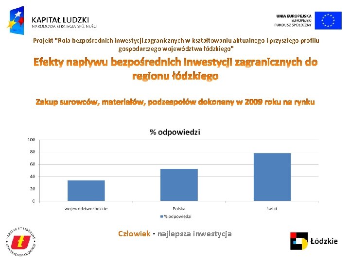 Projekt "Rola bezpośrednich inwestycji zagranicznych w kształtowaniu aktualnego i przyszłego profilu gospodarczego województwa łódzkiego"