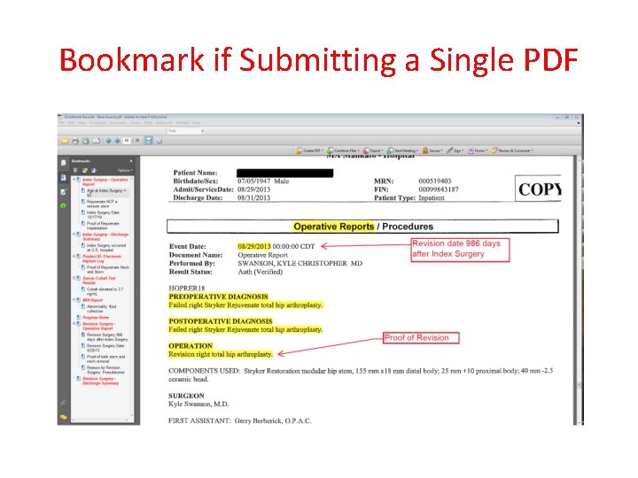 Bookmark if Submitting a Single PDF 