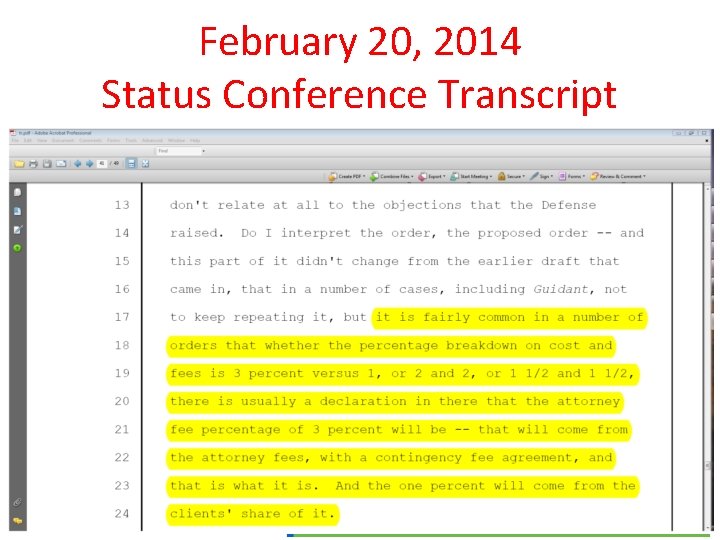 February 20, 2014 Status Conference Transcript 