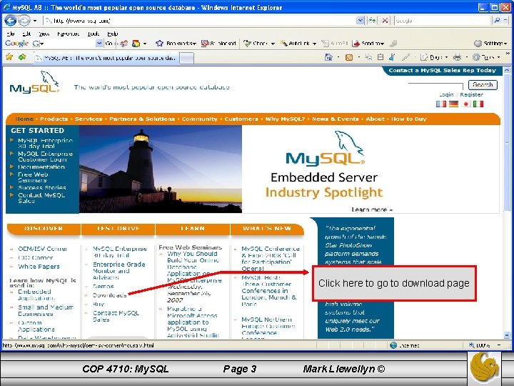 Click here to go to download page COP 4710: My. SQL Page 3 Mark