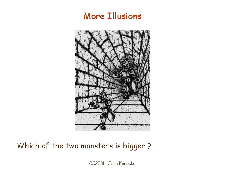 More Illusions Which of the two monsters is bigger ? CS 223 b, Jana
