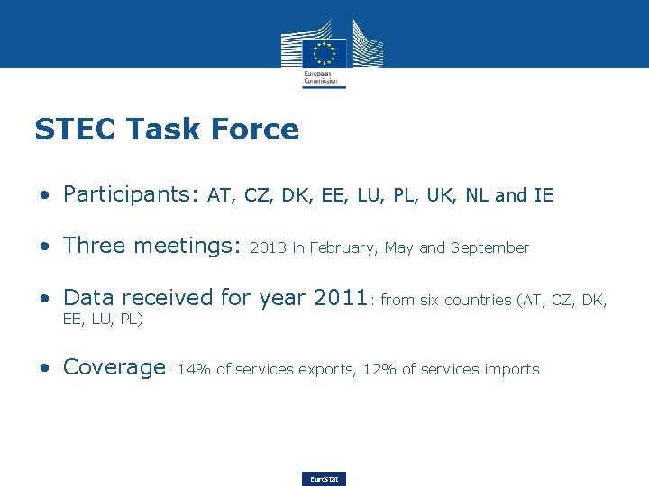 STEC Task Force • Participants: AT, CZ, DK, EE, LU, PL, UK, NL and