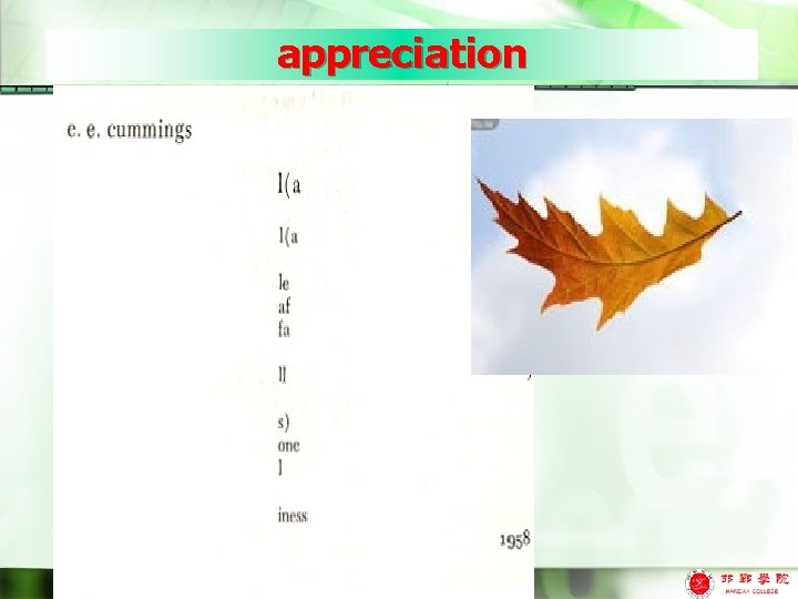 appreciation A leaf falls loneliness 