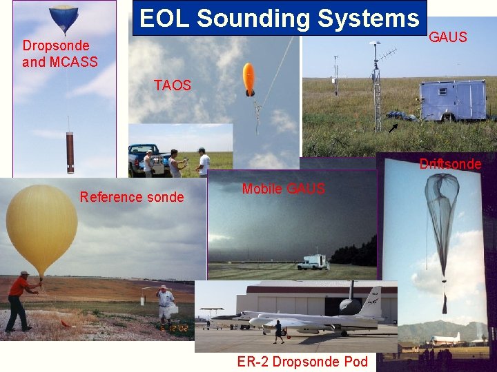 EOL Sounding Systems Dropsonde and MCASS TAOS GAUS GLASS TAOS Reference sonde Mobile GLASS