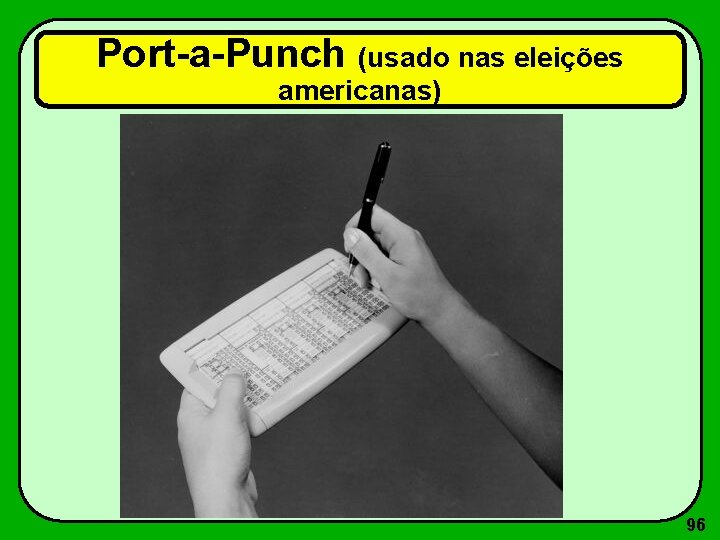 Port-a-Punch (usado nas eleições americanas) 96 