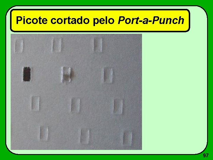 Picote cortado pelo Port-a-Punch 97 