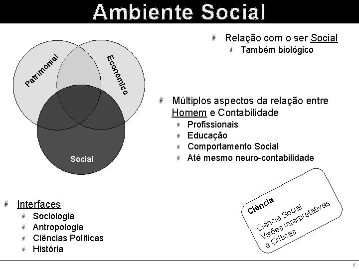 Ambiente Social Relação com o ser Social Também biológico Pa ôm tr im on