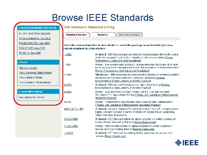 Browse IEEE Standards 