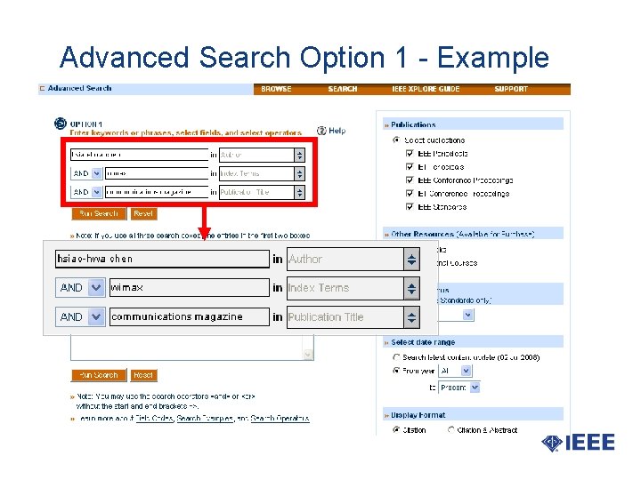 Advanced Search Option 1 - Example 