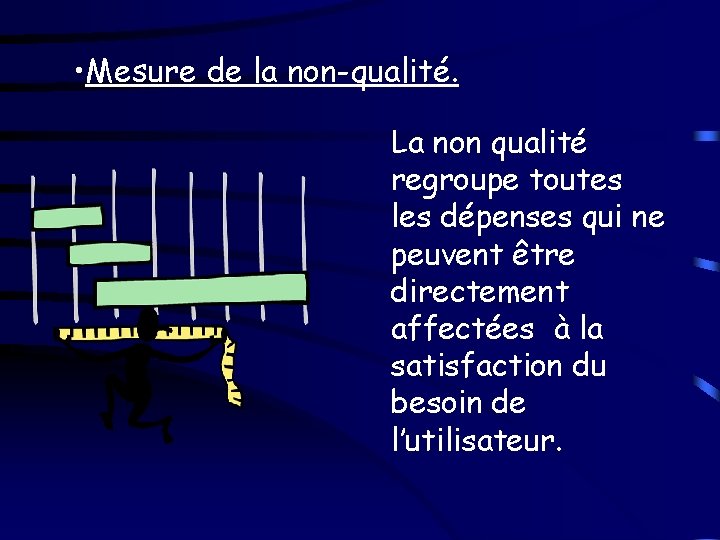  • Mesure de la non-qualité. La non qualité regroupe toutes les dépenses qui