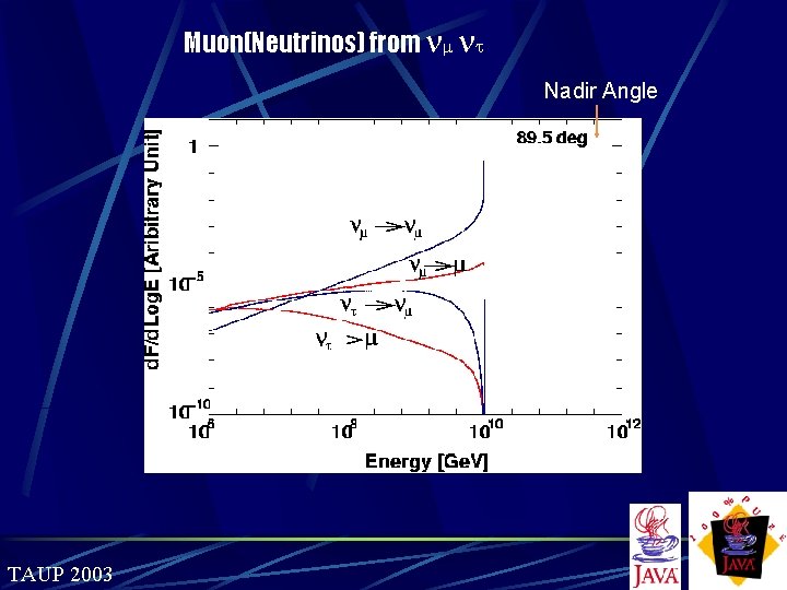 Muon(Neutrinos) from n nt Nadir Angle TAUP 2003 